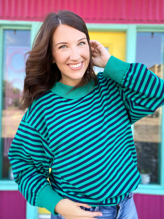 Emerald Mock Neck Pullover