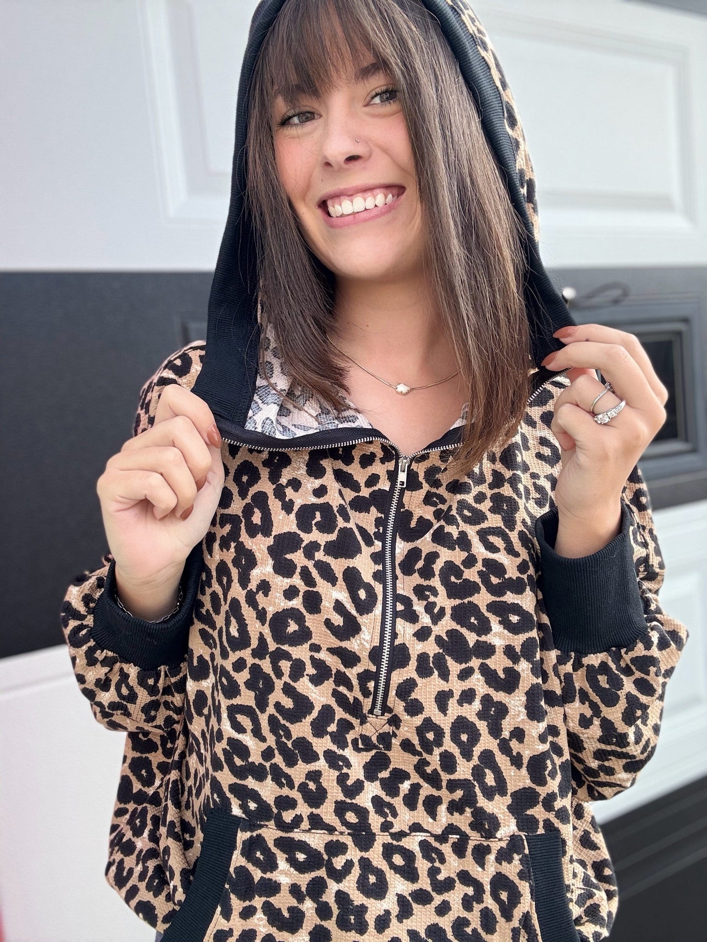 Tops BiBi Thermal Full Leopard Hoodie