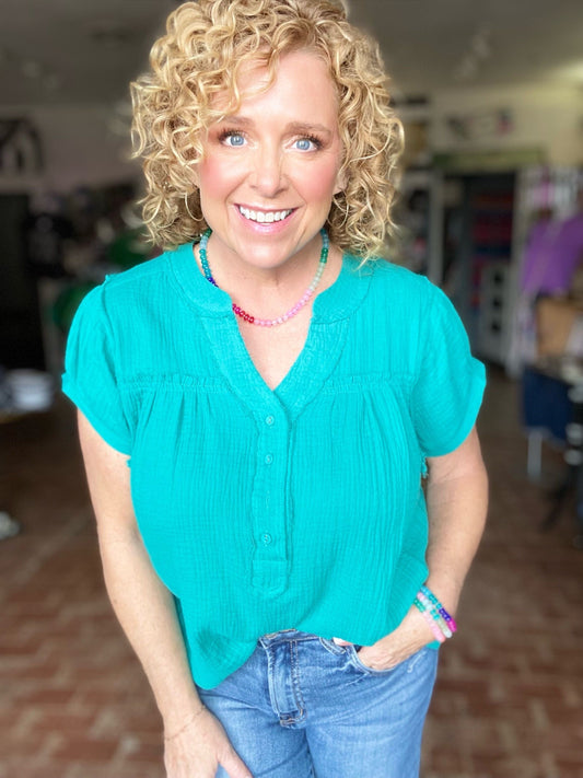 Tops Ginnie Gauze Top Green