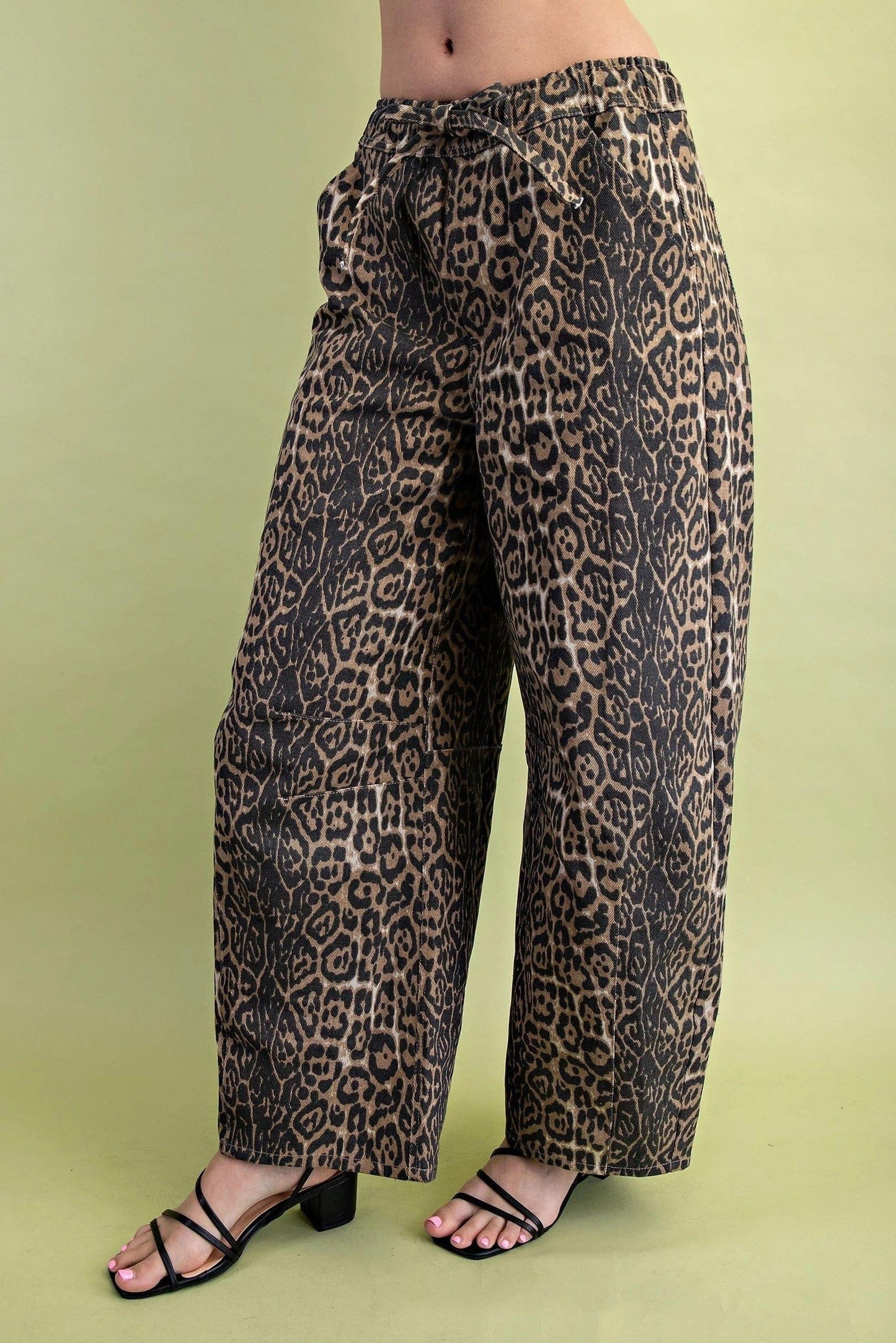 apparel Lennie Leopard Drawstring Barrel Jean