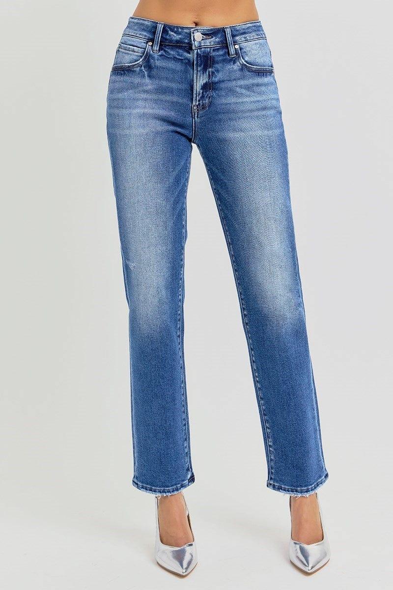 Bottoms Risen Mid Rise Tapered Ankle Jean