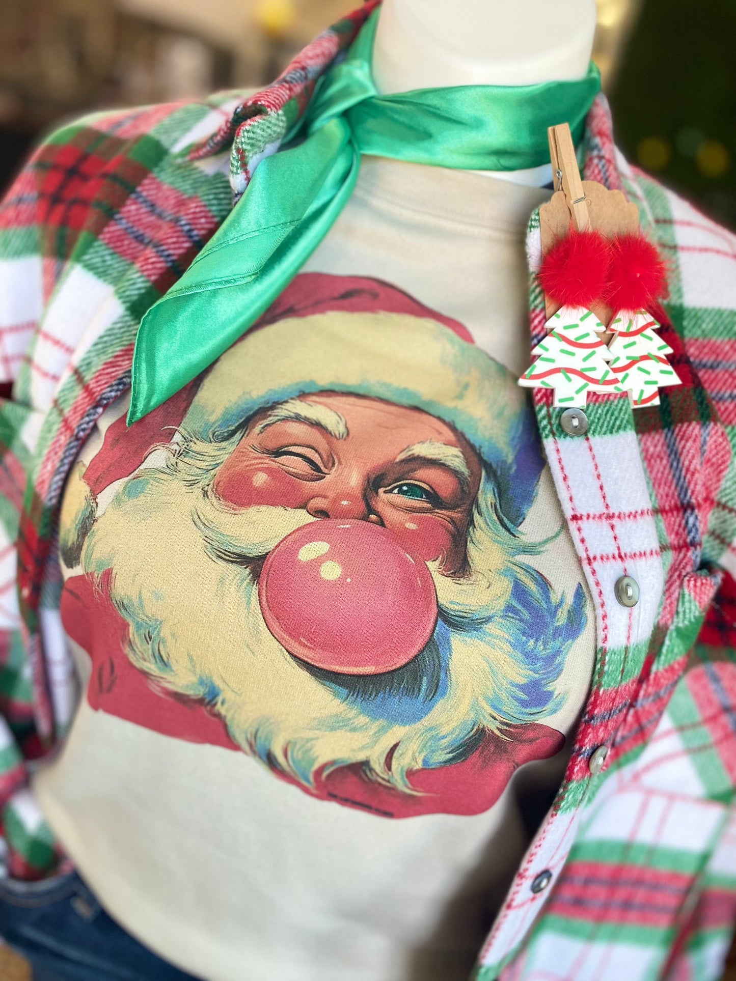 apparel Vintage Bubblegum Santa Sweatshirt