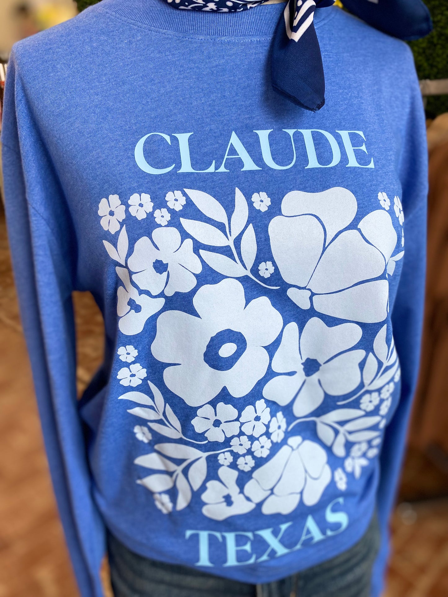 Custom Claude Floral Long Sleeve Tee