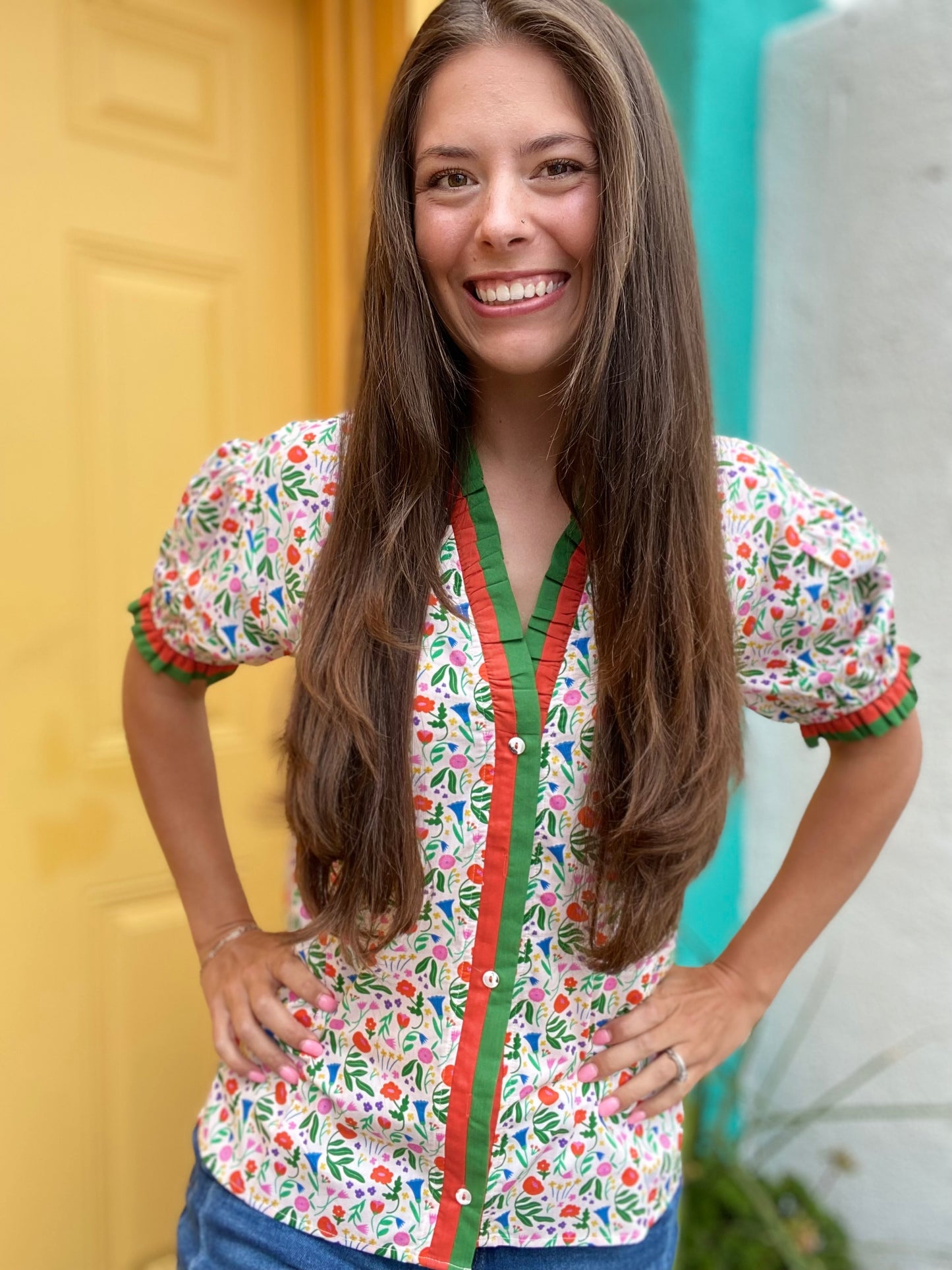 Lucille Button Front Blouse