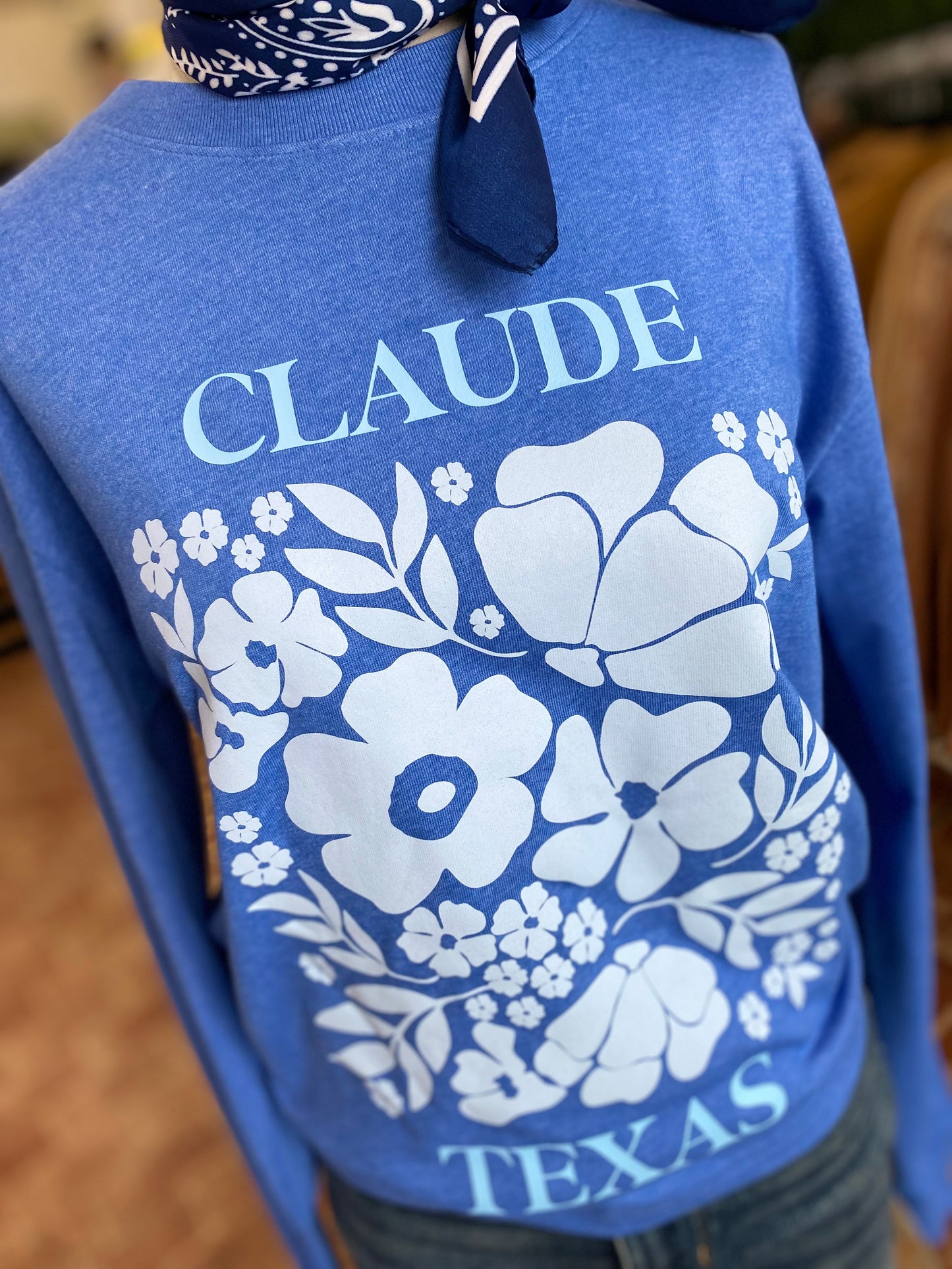 Custom Claude Floral Long Sleeve Tee