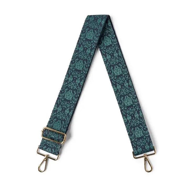 Navy Embroidered Bag Strap