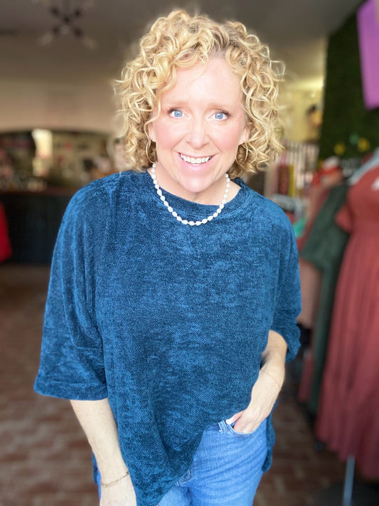 Mae Chenille Sweater- Teal