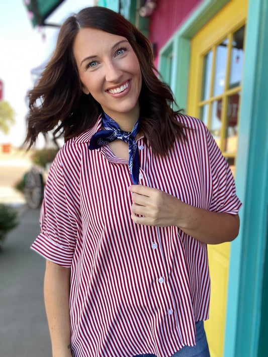 Red Stripe Short Sleeve