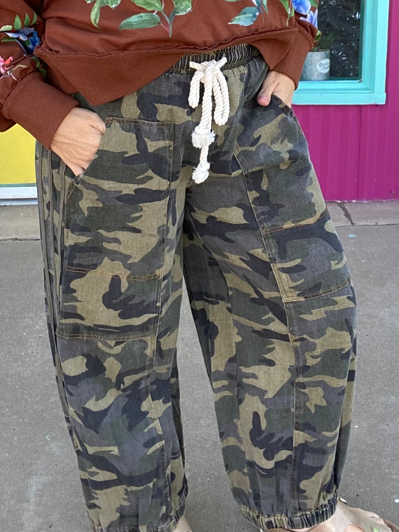 Camo Drawstring Pants