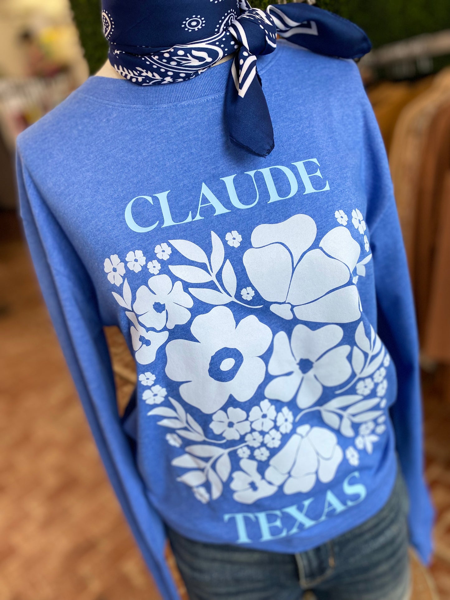 Custom Claude Floral Long Sleeve Tee