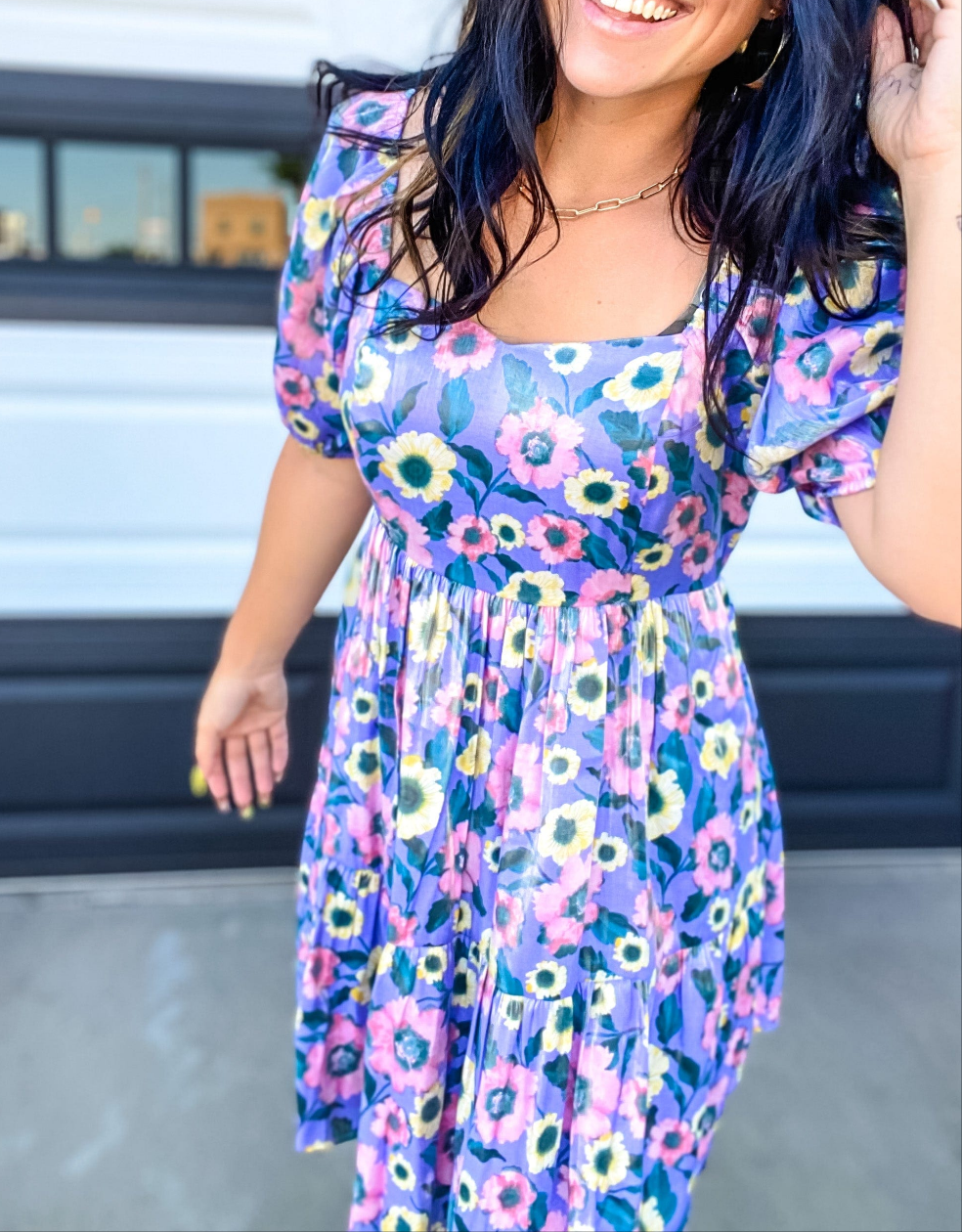 Perri Puff Sleeve Floral Dress