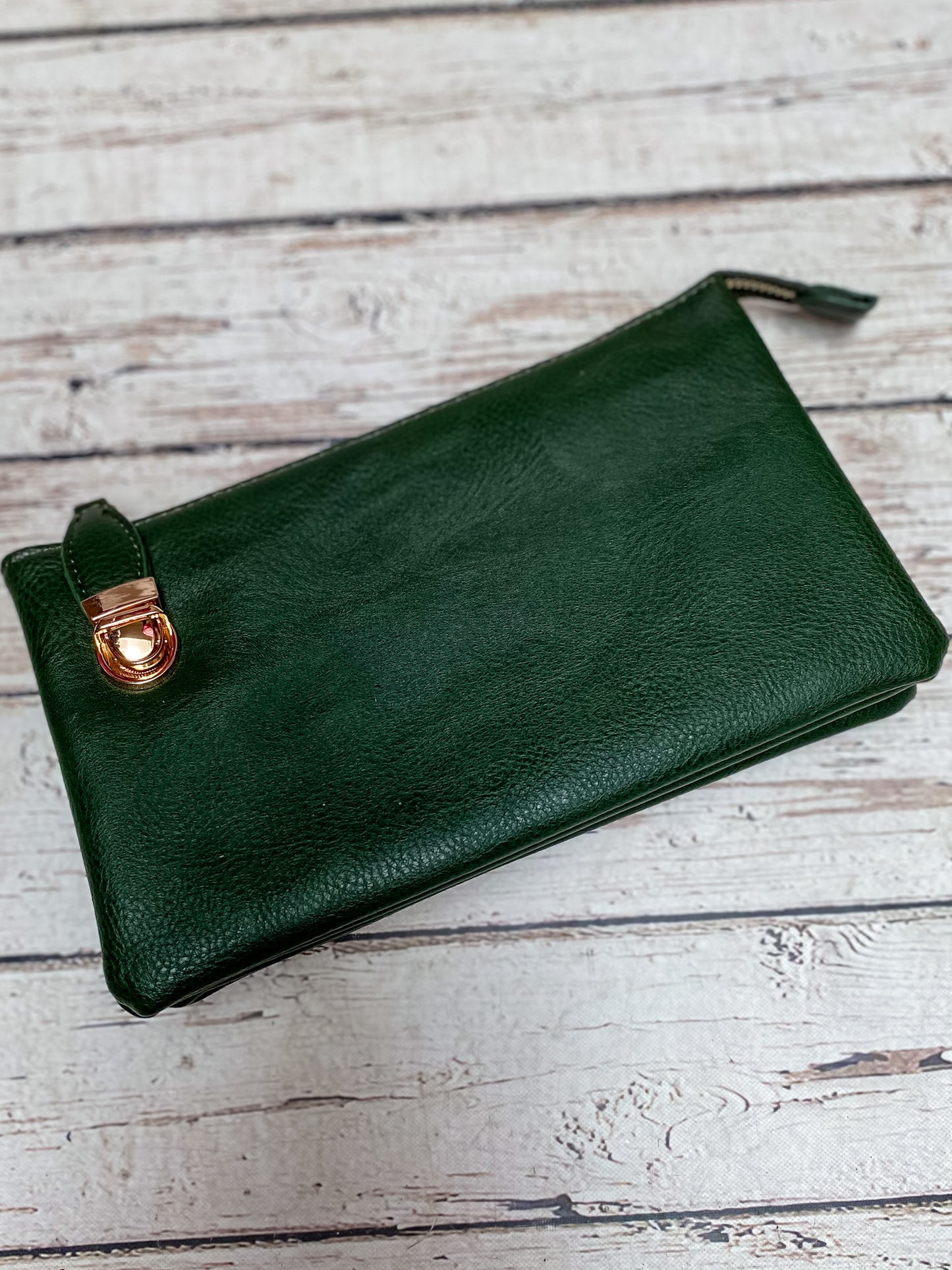 Top Zipper Crossbody Olive Green