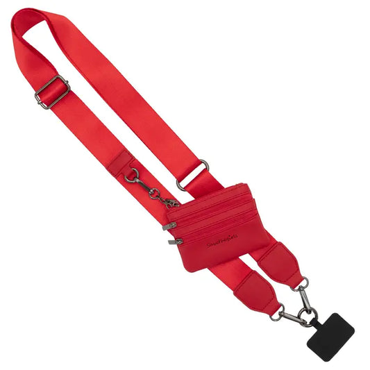 Clip & Go Crossbody Strap with Pouch - Red Solid