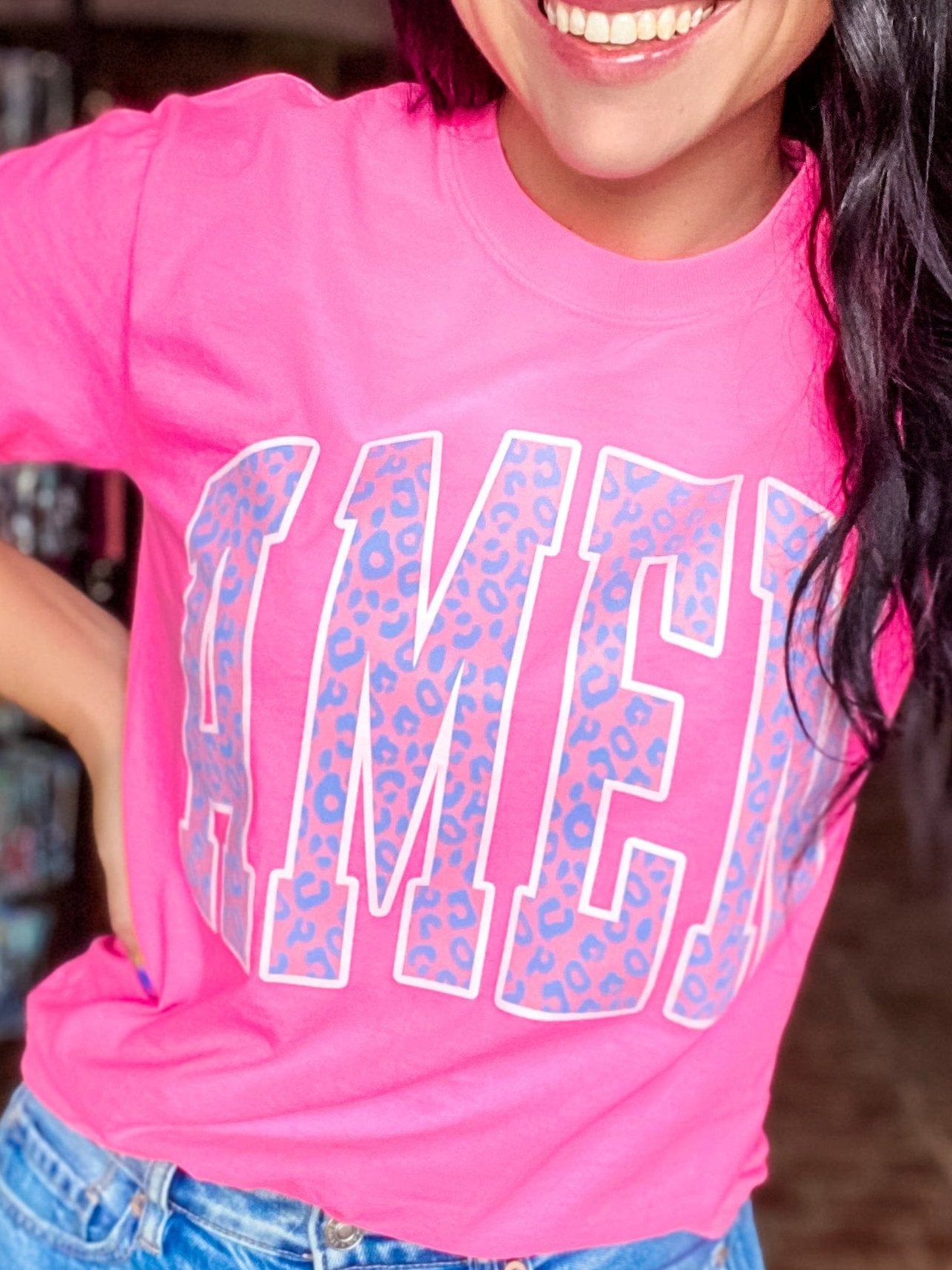 Graphic Tees Amen Neon Pink Tee