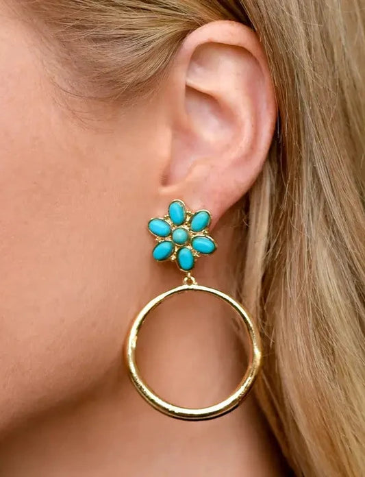 Palo Duro Flower Hoop Earring