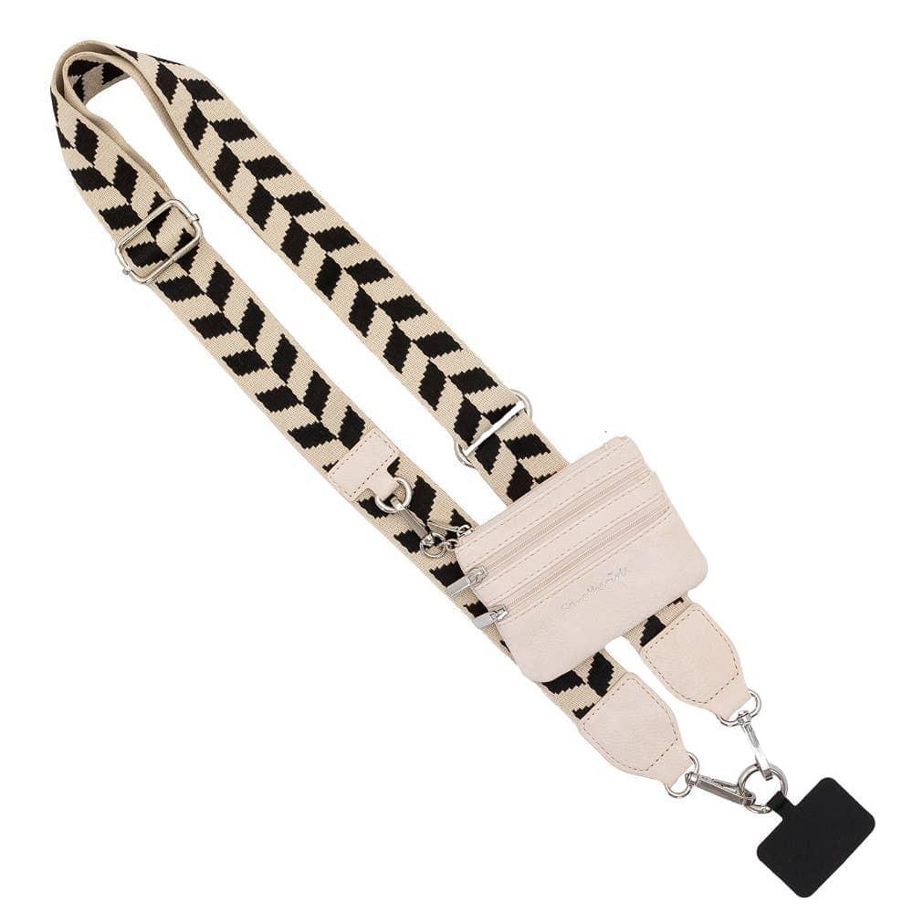 Accessories Clip & Go Strap w/Zippered Pouch Chevron Blk/Crm Chevron