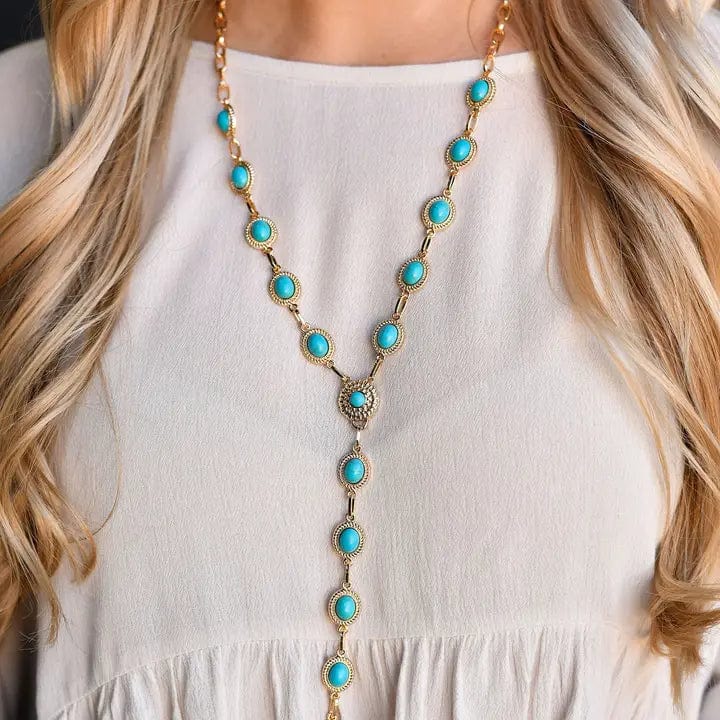 Necklaces Clementine Golden Lariat Necklace