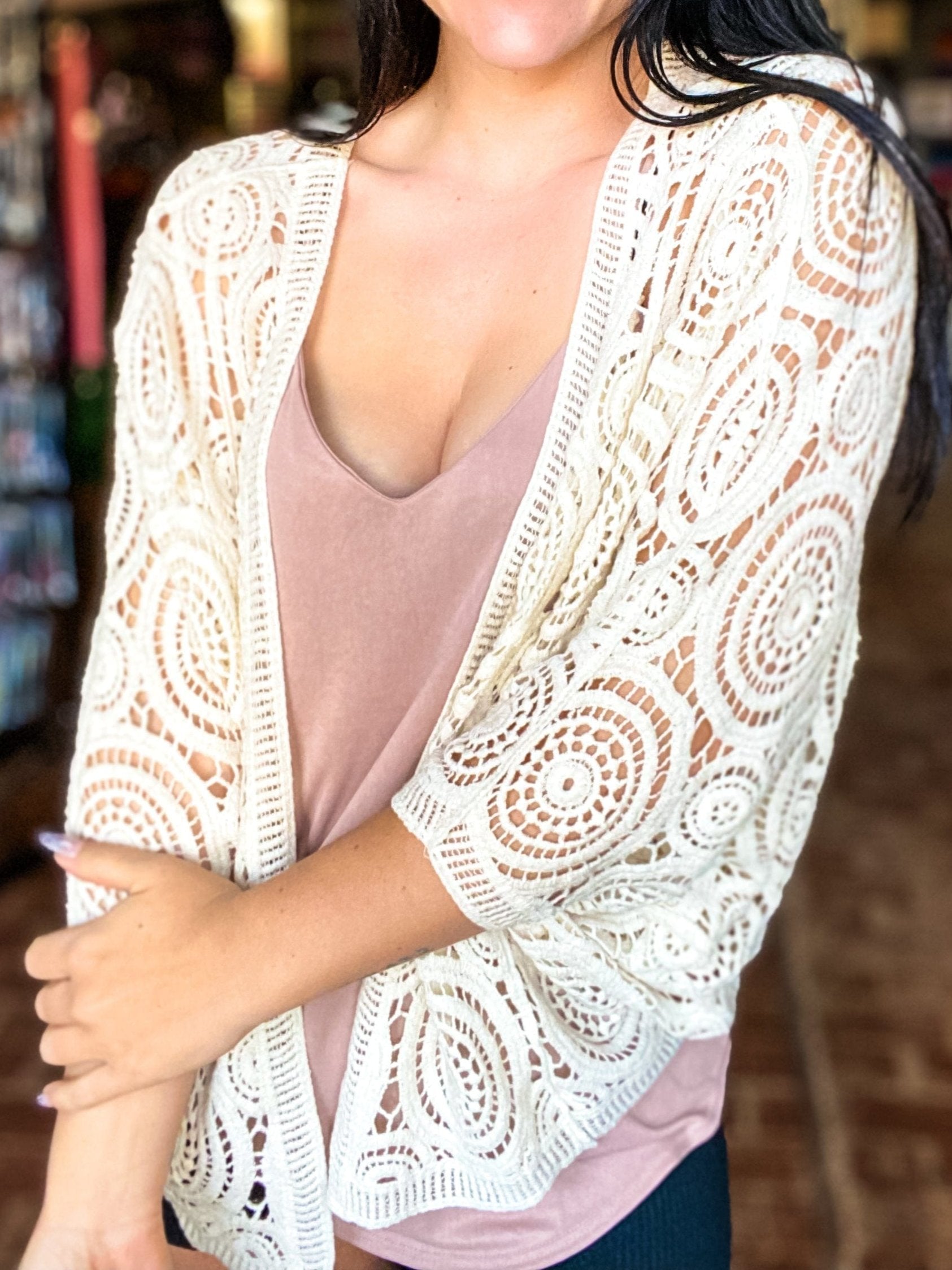 Tops Crochet Cardi