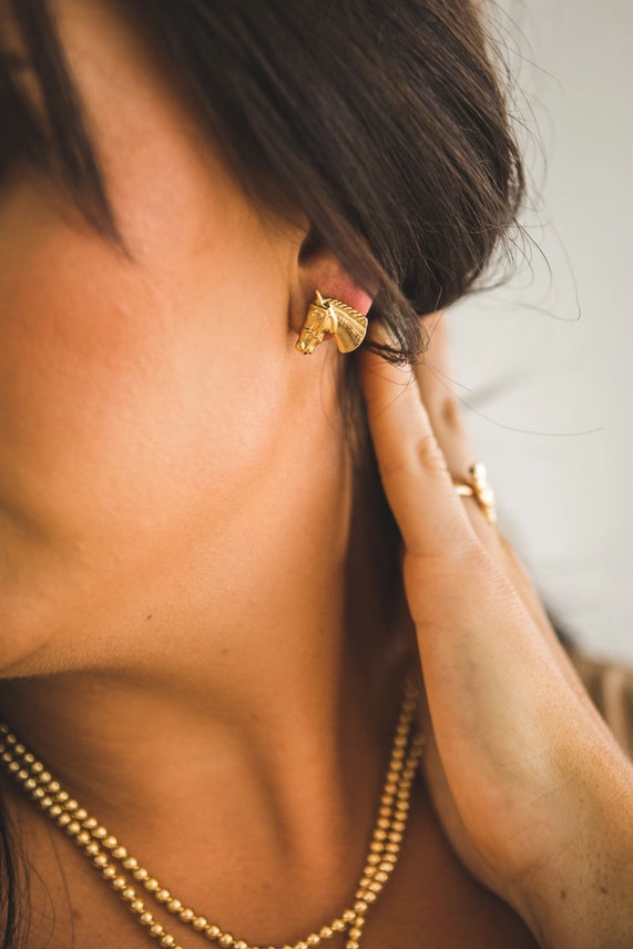 Horse Stud Earring- Gold