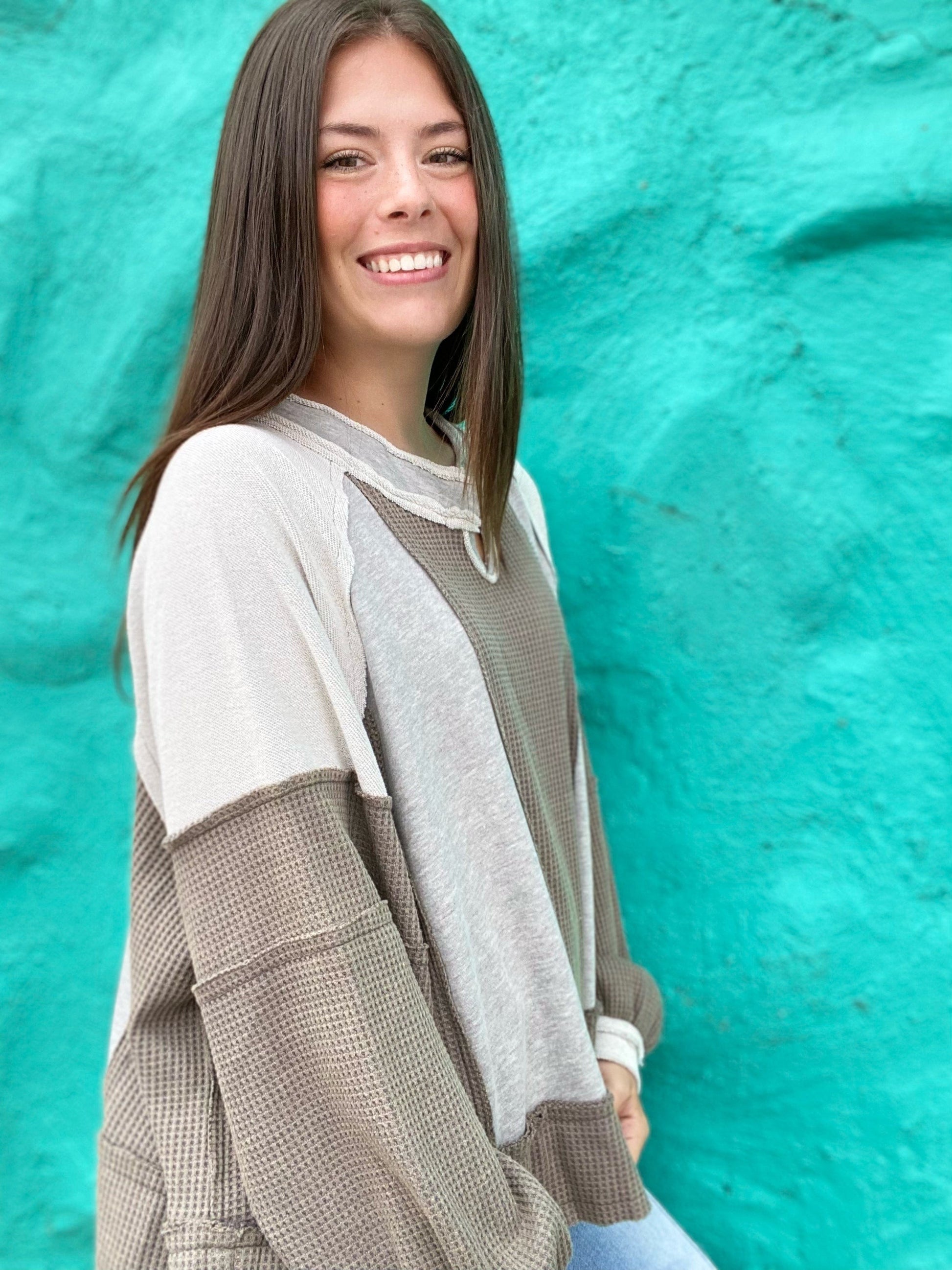 Outerwear Finny Vneck Waffle Pullover