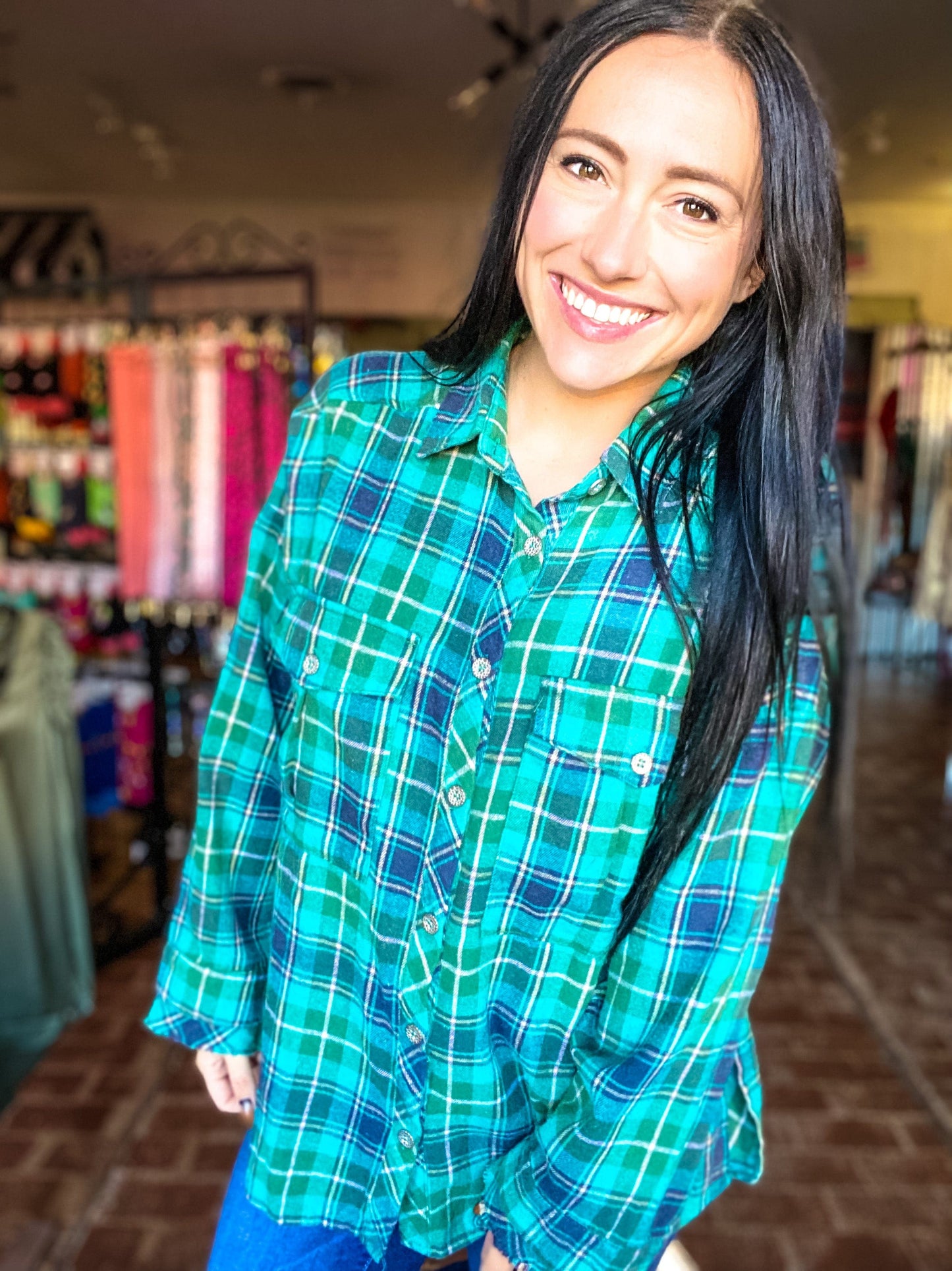 Outerwear Frannie Flannel Teal