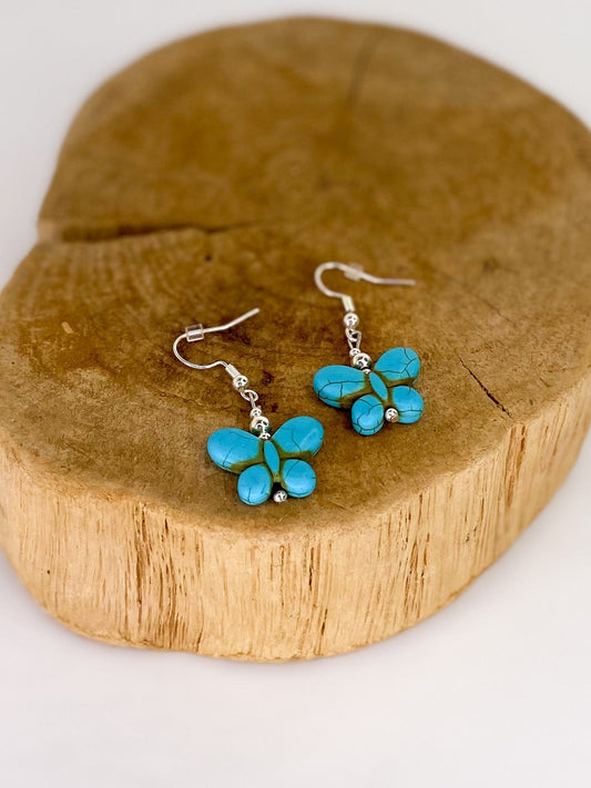 Earrings Genuine Turquoise Butterfly Earring