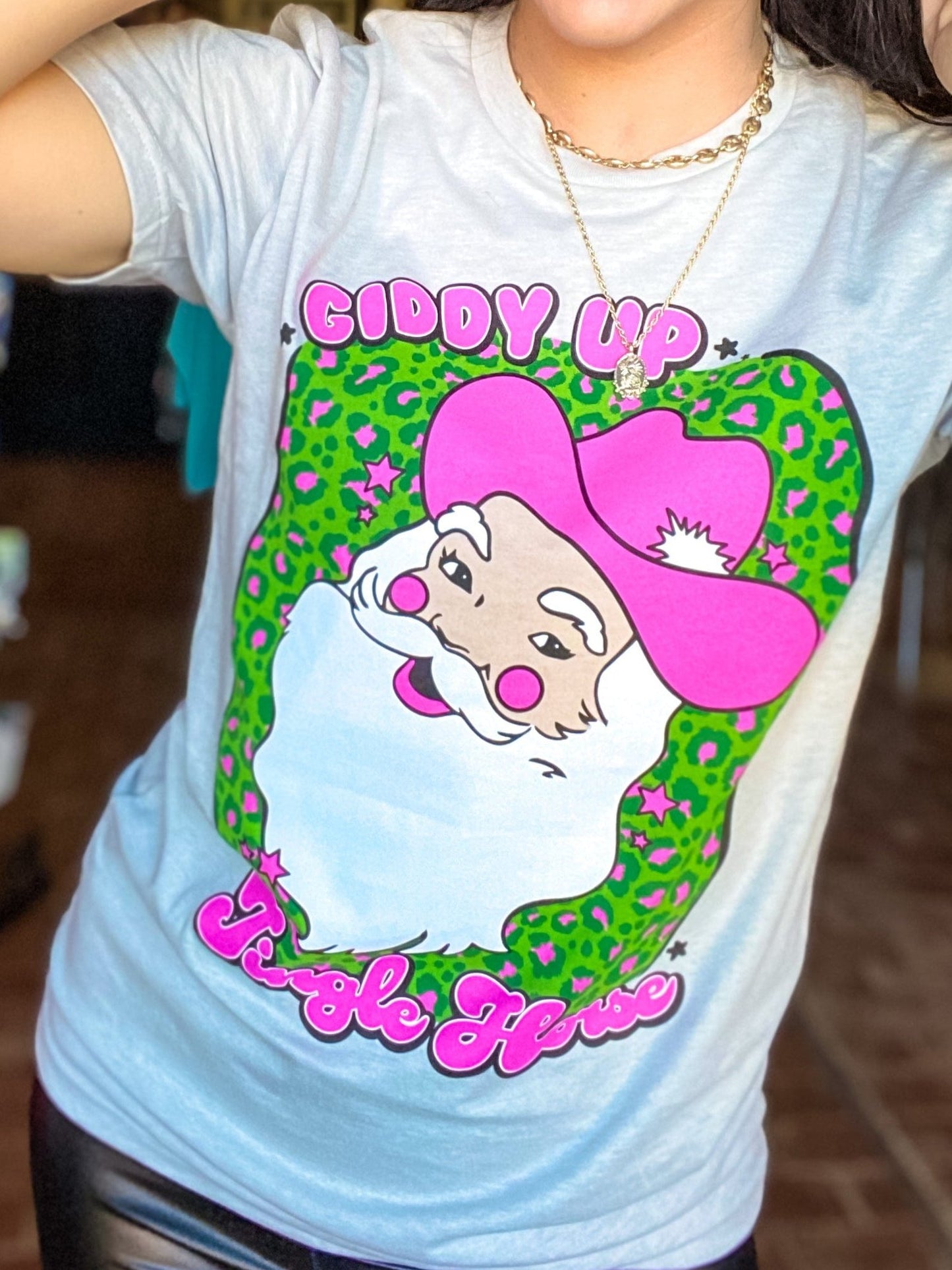 Graphic Tees Giddy Up Jingle Horse Tee