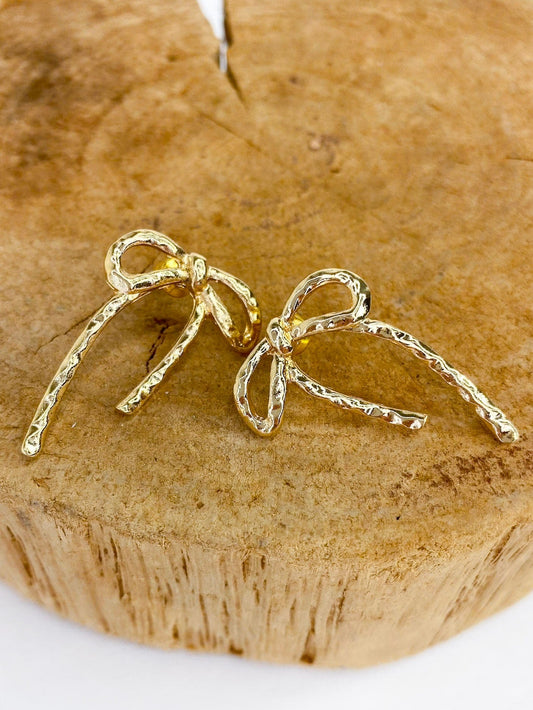 Earrings Golden Bow Stud Earrings