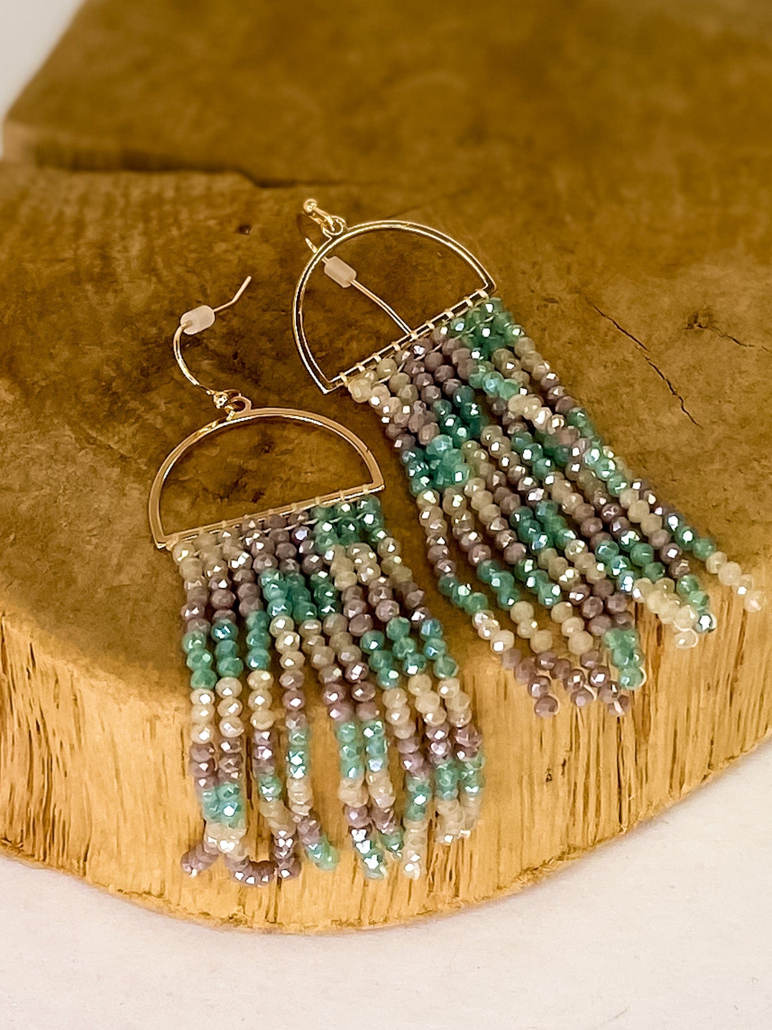 Earrings Hippy Days Beaded Earring- Aqua