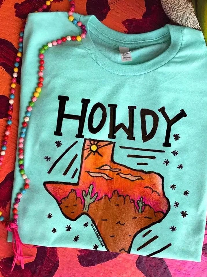 Graphic Tees Howdy Texas Tee- Mint