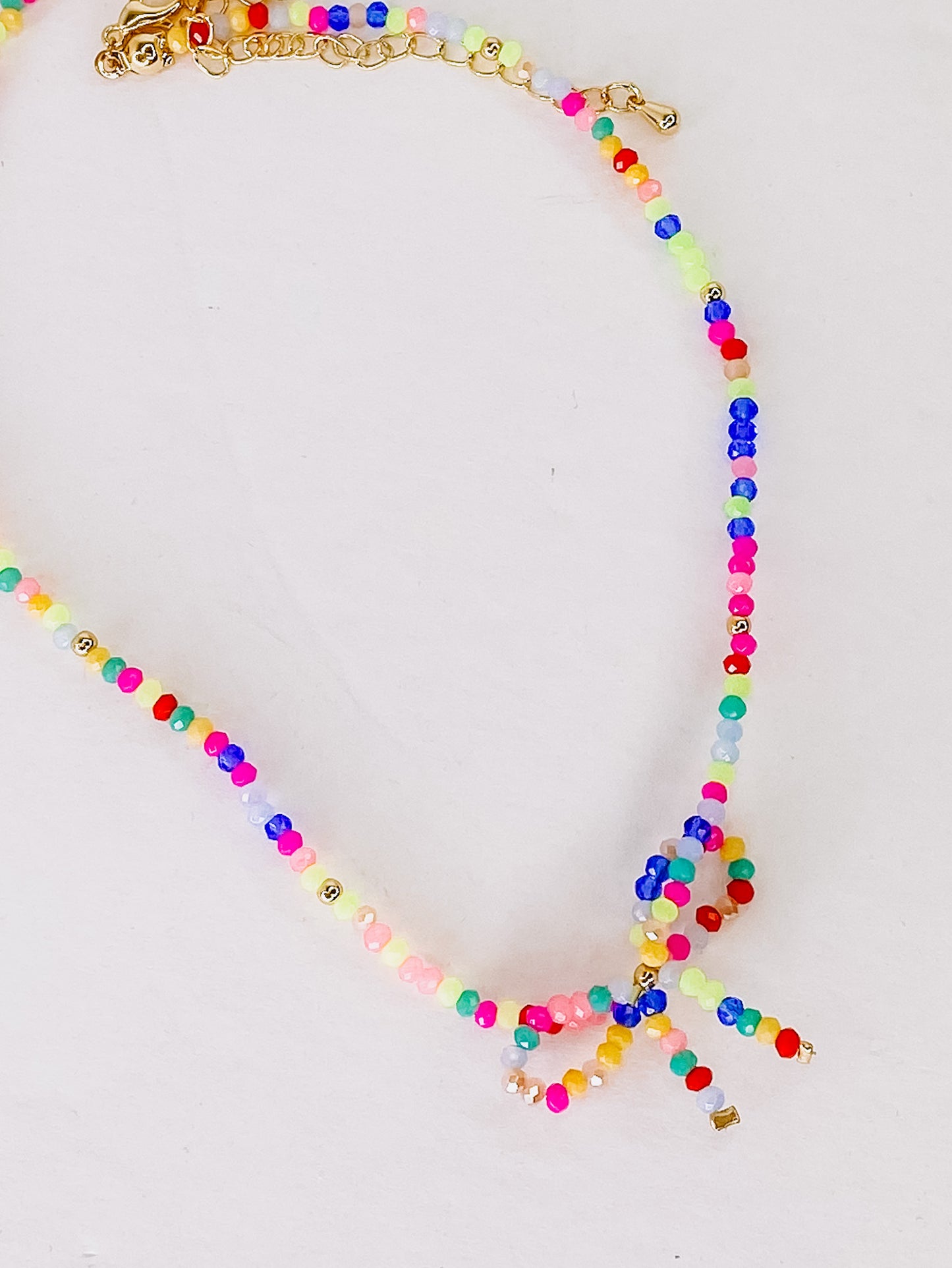 Bright Bow Bead Necklace