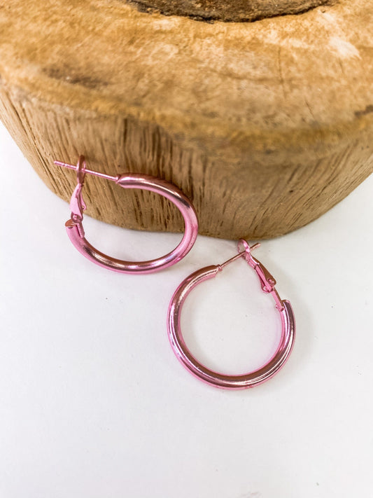 Earrings Metallic Hoop Rosey