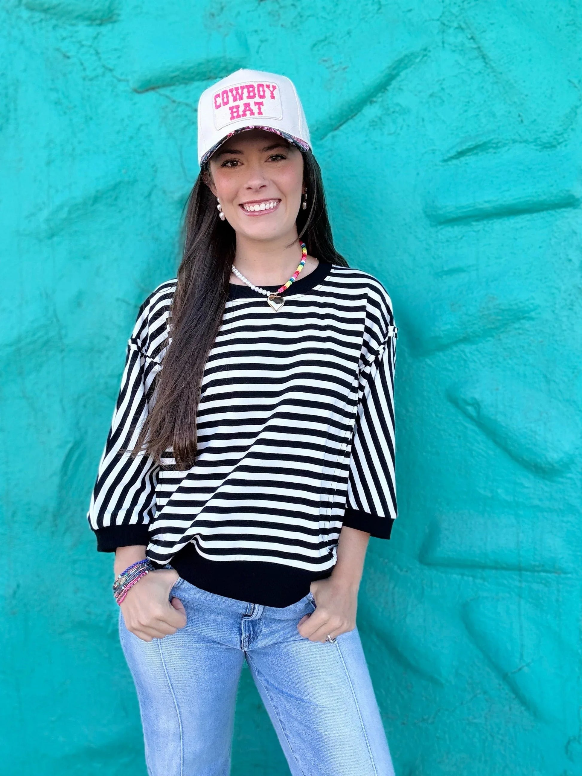Tops Nadia Striped Pullover-Black