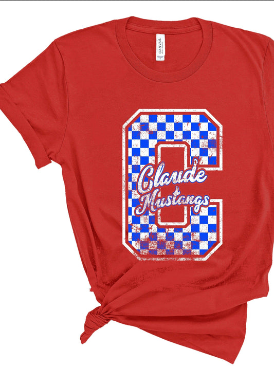 Graphic Tees Retro Check Mustang Tee