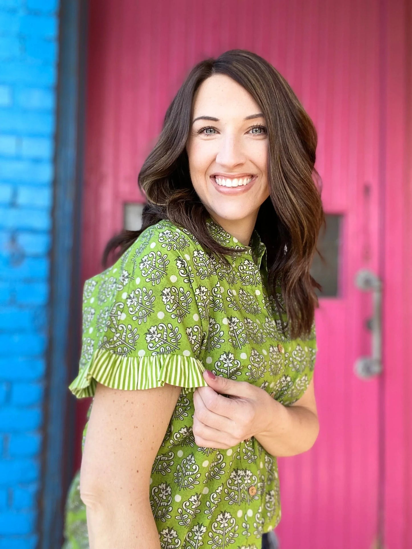 Rhoda Green Floral Top