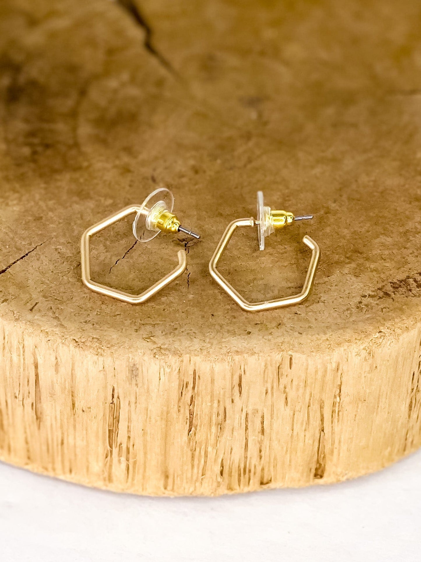 Earrings Small Octagon Hoop Earring