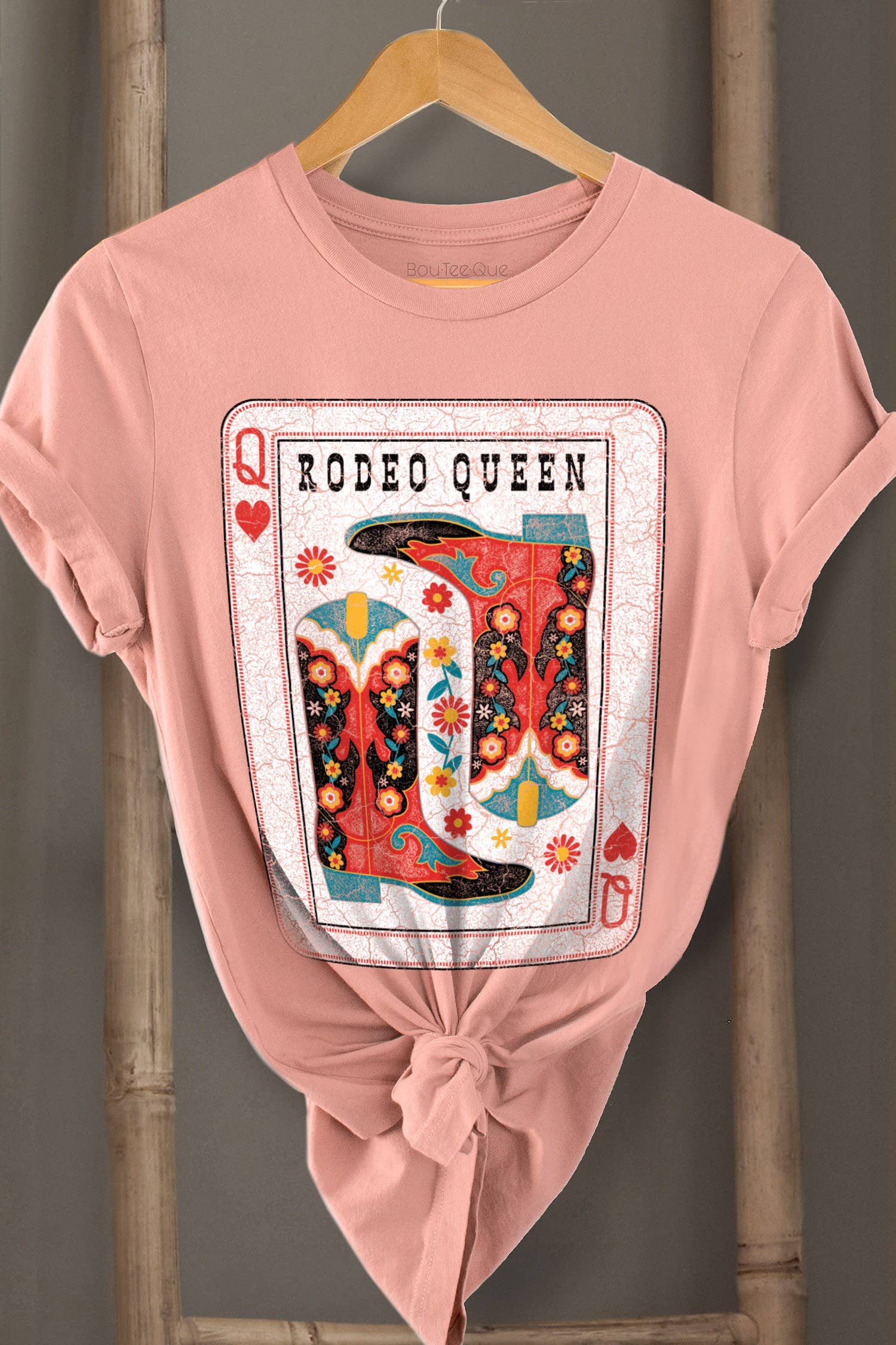 apparel Rodeo Queen Western Tee Peach Small