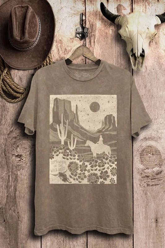Graphic Tees Somewhere Tee-Vintage Mocha