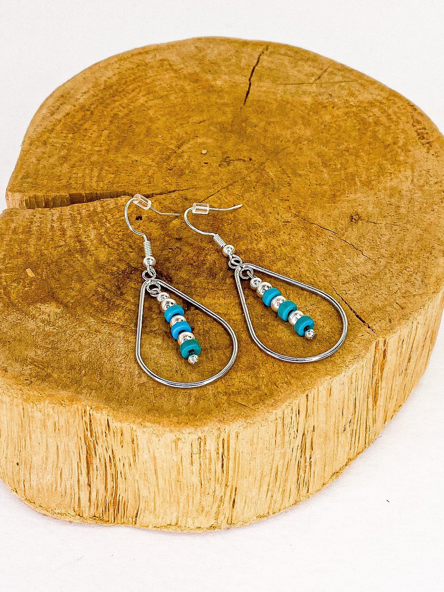 Earrings Sterling and Turquoise Tear Drop Earring