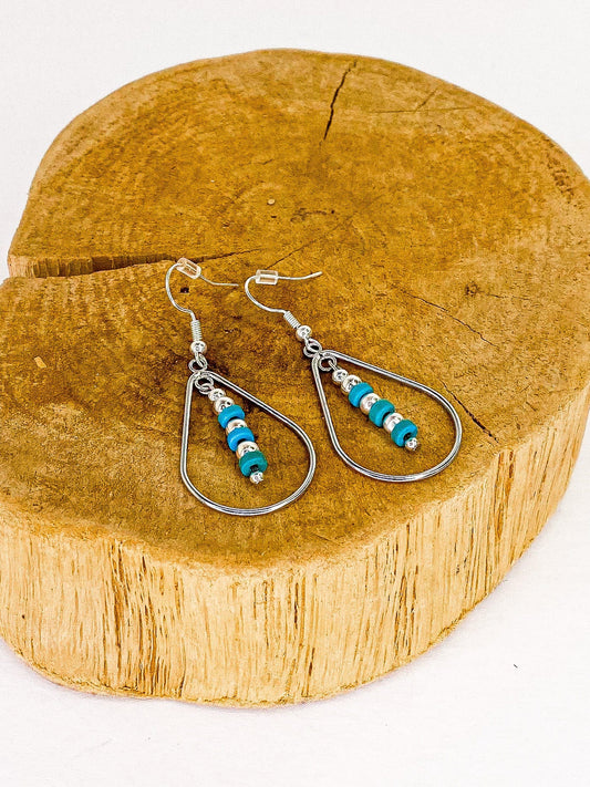 Earrings Sterling and Turquoise Tear Drop Earring