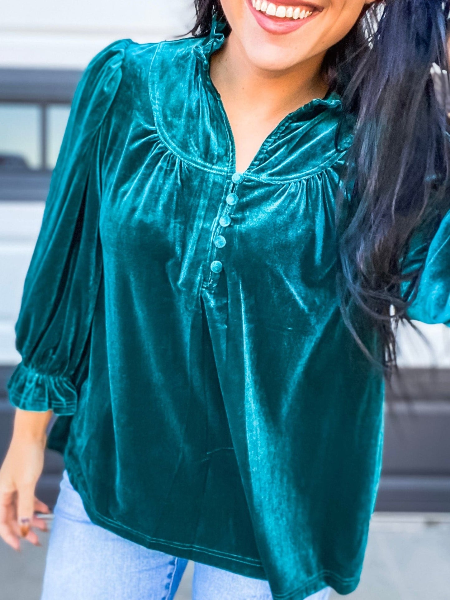 Velvet Teal Blouse