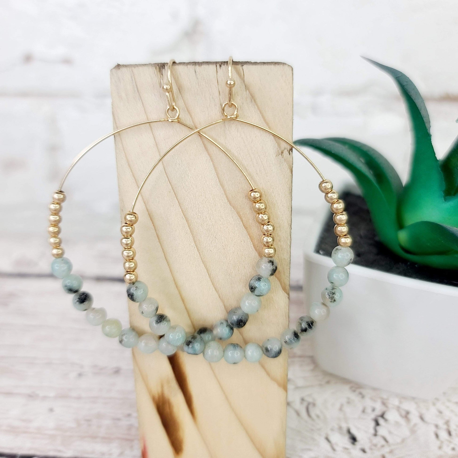 Earrings Amazonite Hoop Earring