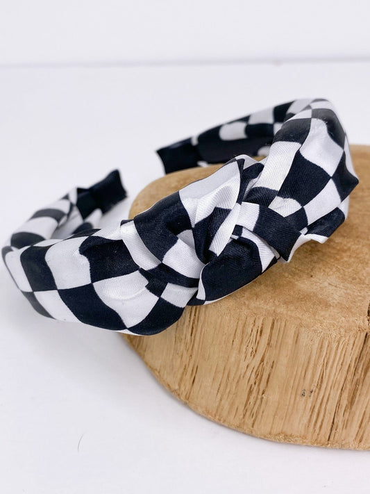 Hair Accessories B&W Retro Check Headband