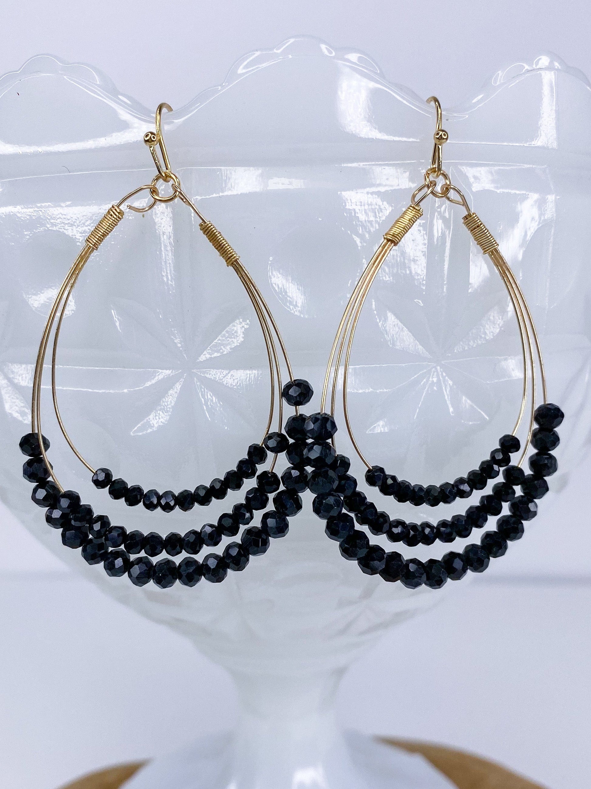 Earrings Black Ice Tear Drop Earring