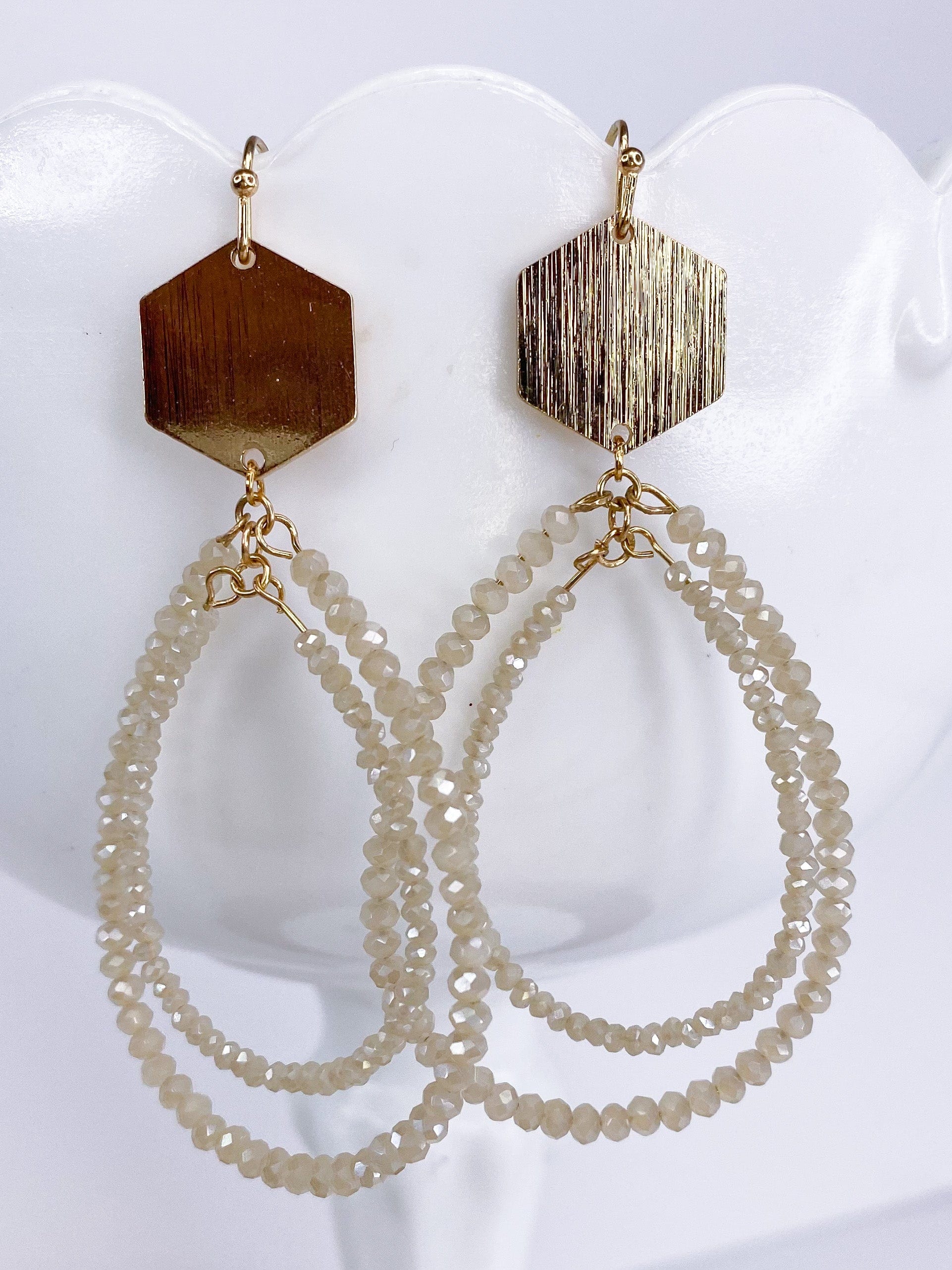 Earrings Sylvia Tear Drop Earring Cream