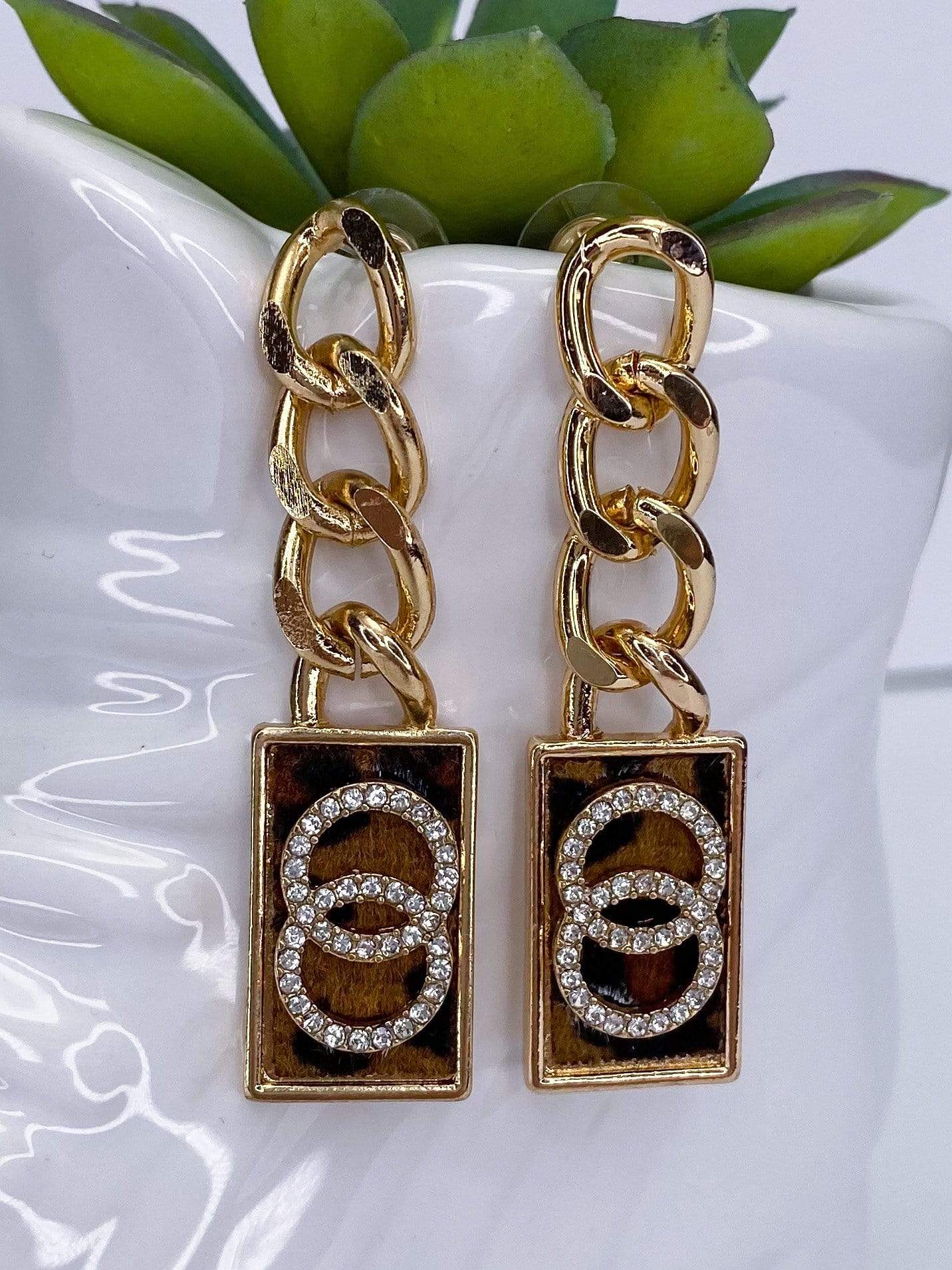 Earrings Dianna Dangle Gold Link Earring