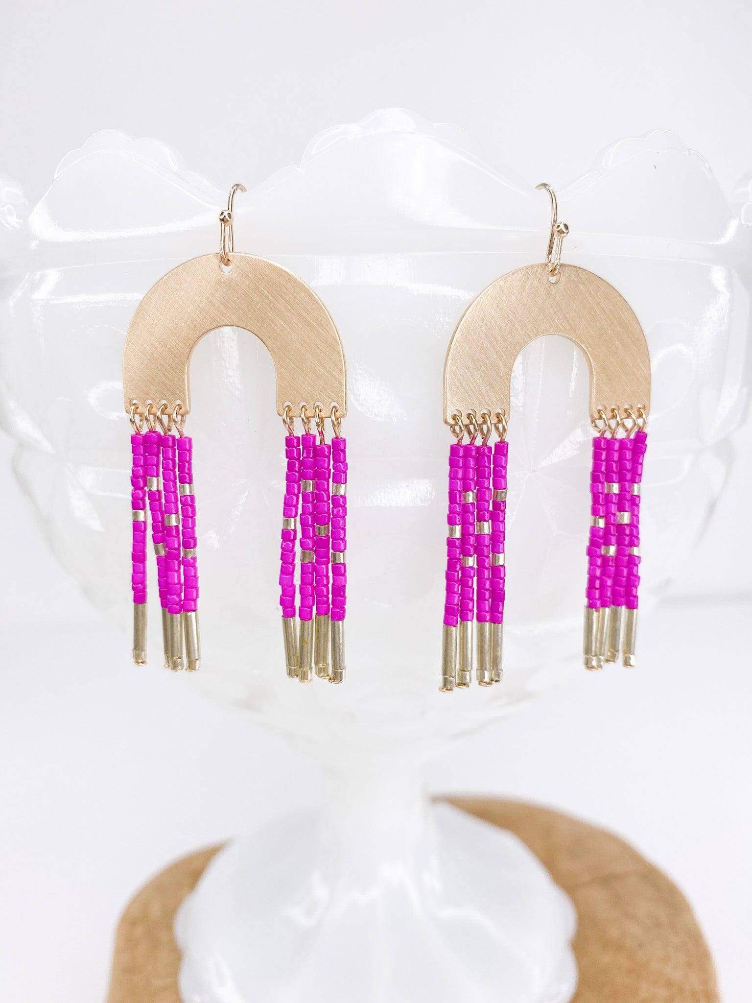 Earrings Fuchsia Arch Earring