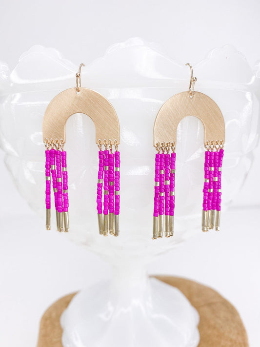 Earrings Fuchsia Arch Earring